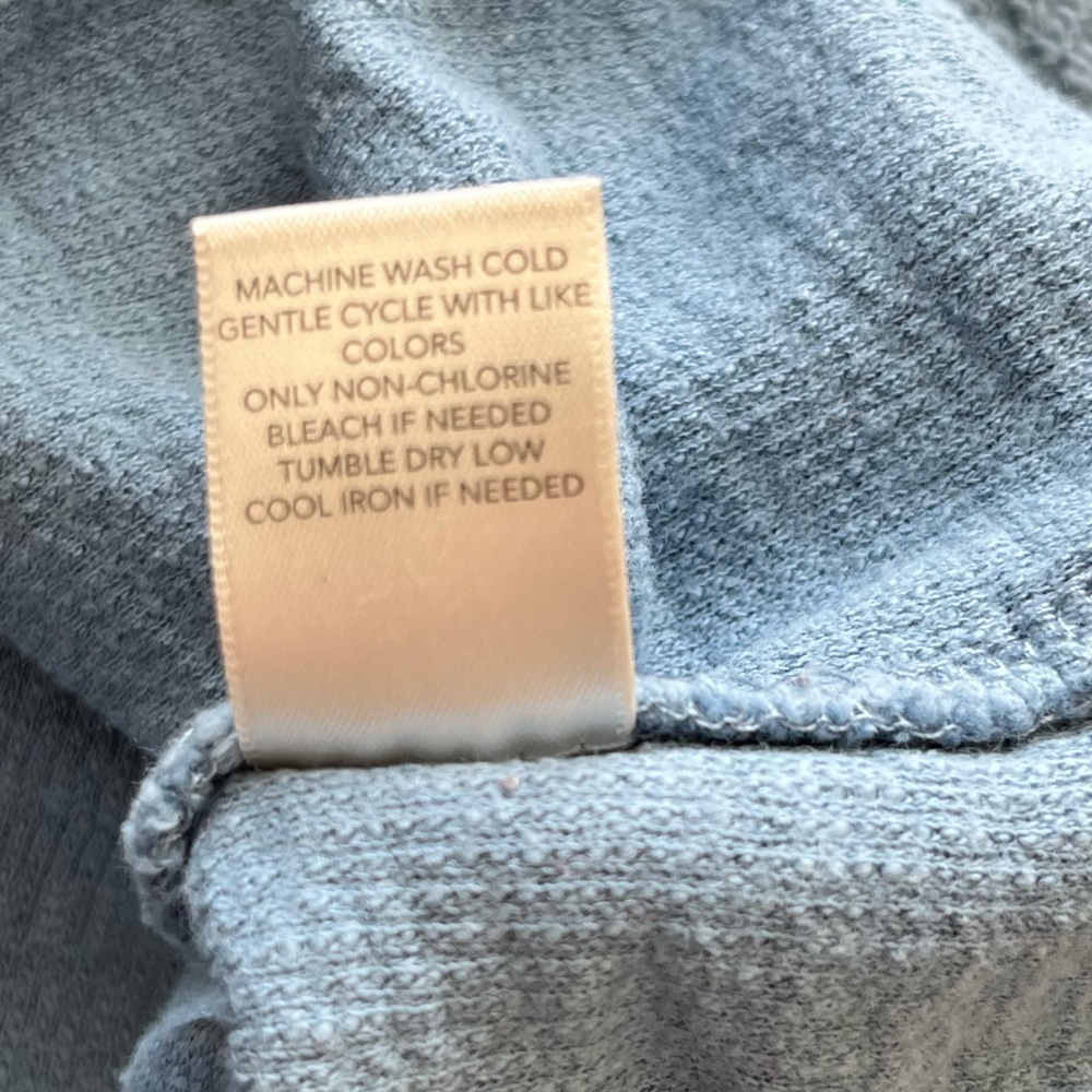 Christopher & banks textured blue half sleeve pull over cowl neck top - Picture 5 of 9